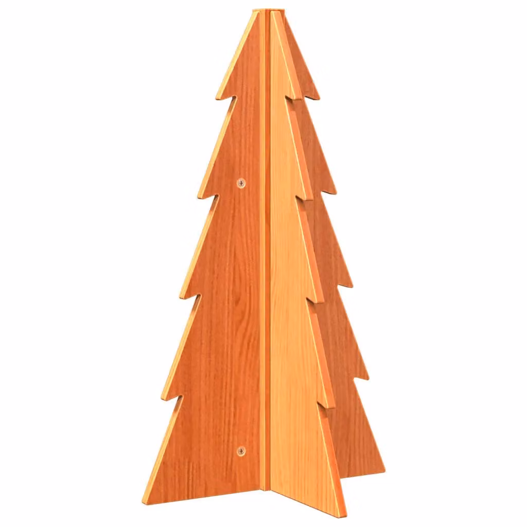 Berkfield Home Rustic Solid Wood Pine Tabletop Christmas Tree in Wax Brown, Height: 69.5 cm – 2