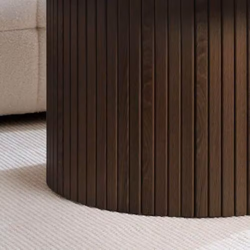 Birlea Axel Round Fluted Coffee Table in Walnut – 4