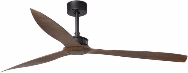 Just Fan Wood Ceiling Fan with 3 Blades and Remote Control, Black/Brown, Diameter: 178 cm