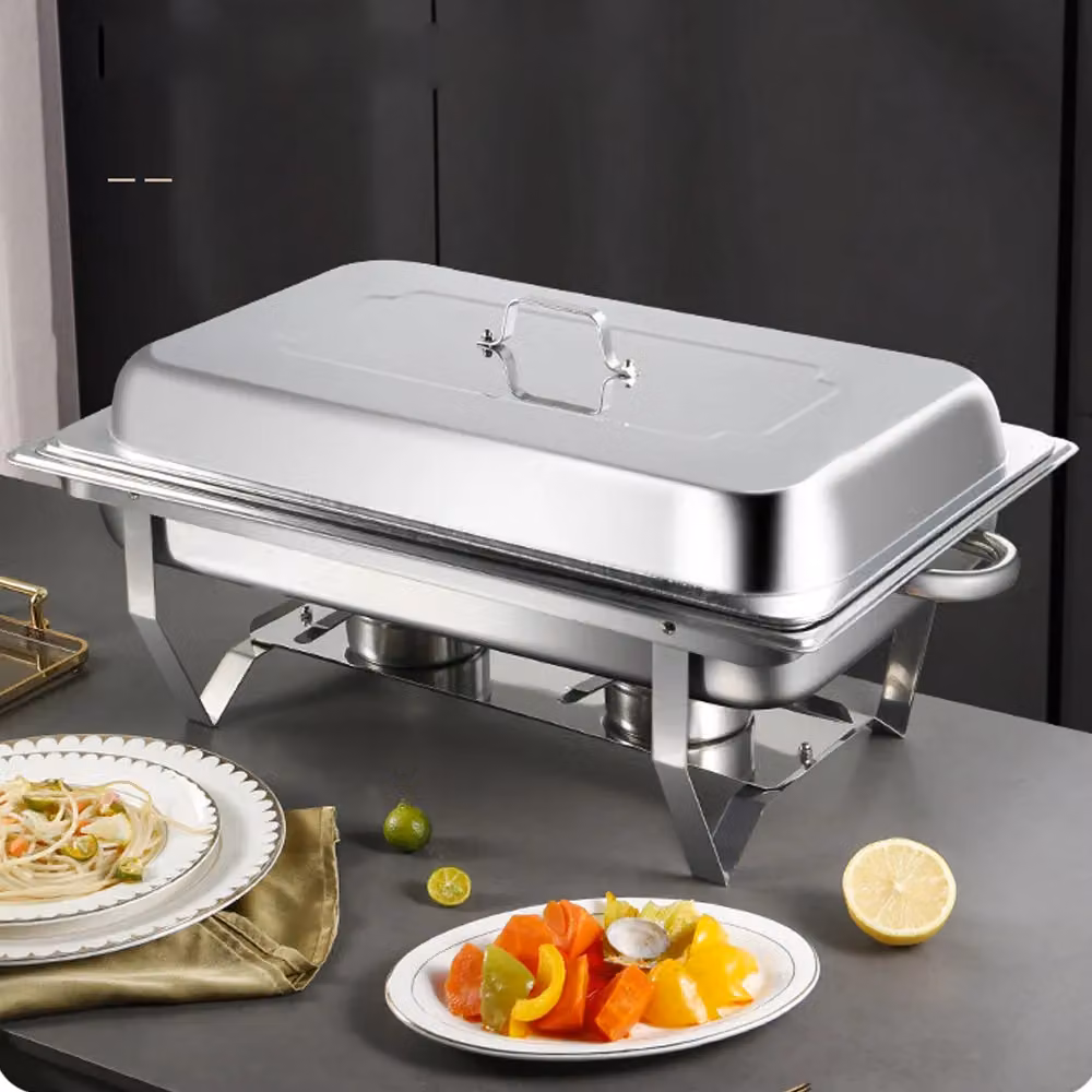 Hinsinc Stainless Steel Chafing Dish Set, 2 Pack, Silver, 9L Capacity – 4