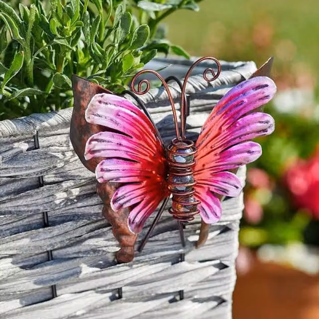 Garden Mile Butterfly Metal Pot Hanger Decoration in Bronze Effect