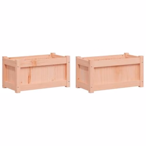 vidaXL Set of 2 Douglas Wood Garden Planter Tubs in Brown