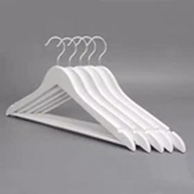 EONLION 20-Piece White Wooden Coat Hangers with Trouser Bar – 1