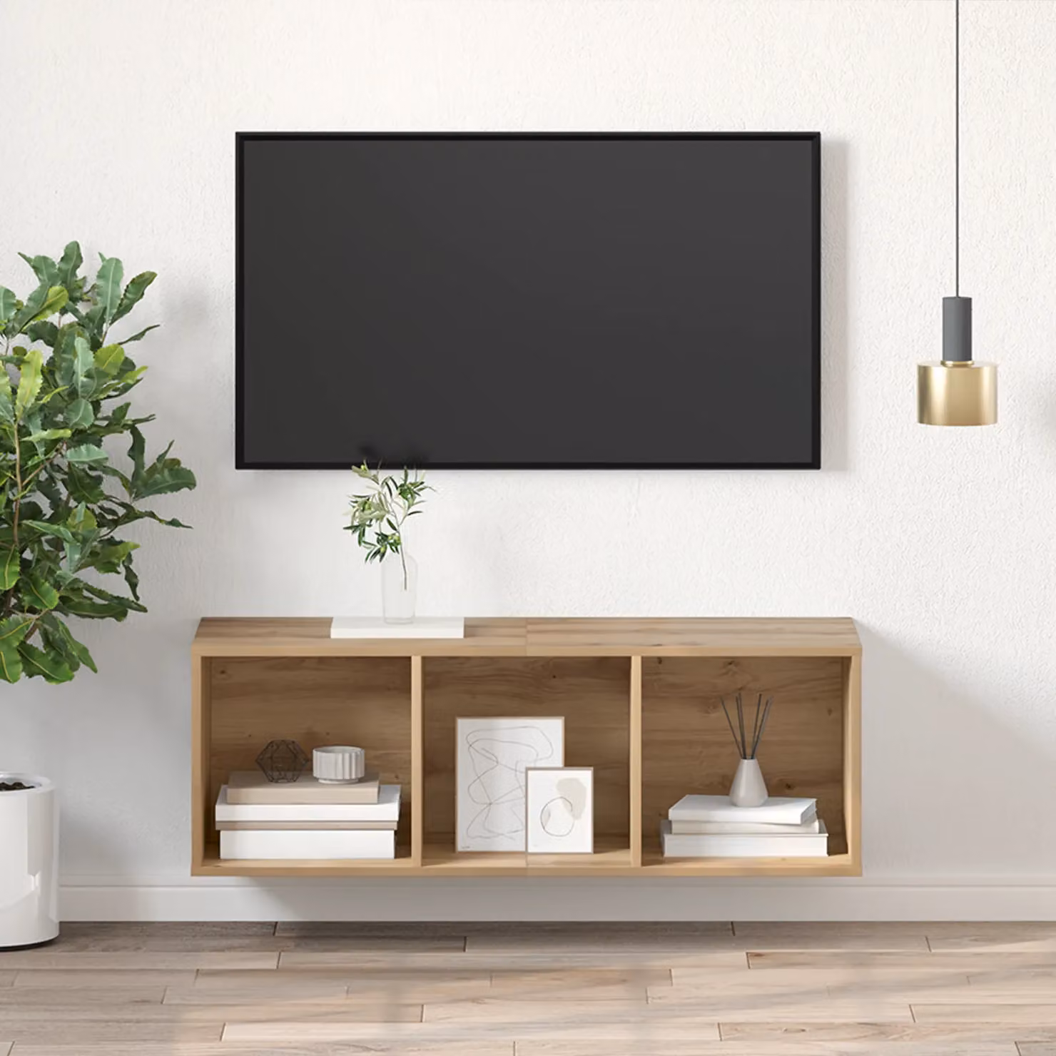 Berkfield Home Artisan Oak TV Cabinet in Brown, W/D/H: 37 x 37 x 107 cm – 2