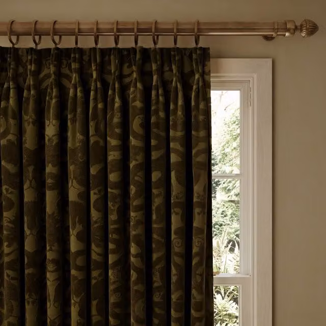 House of Hackney Green Velvet Fabric Panel Curtain