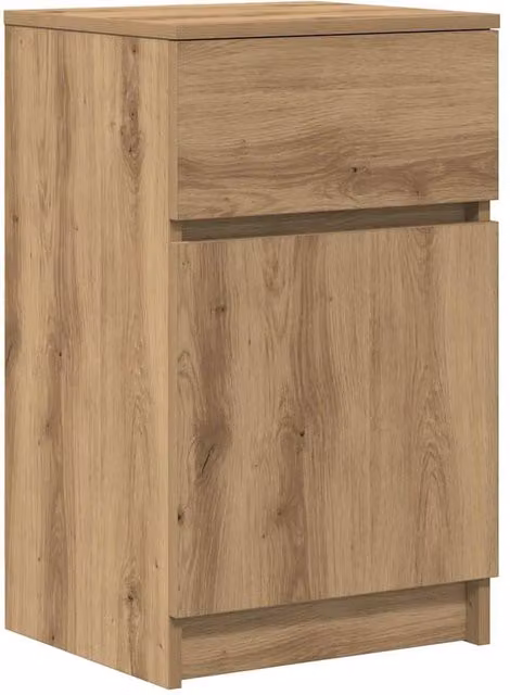 Berkfield Home Artisan Oak Bedside Cabinet in Brown, W/D/H: 39 x 35 x 65 cm