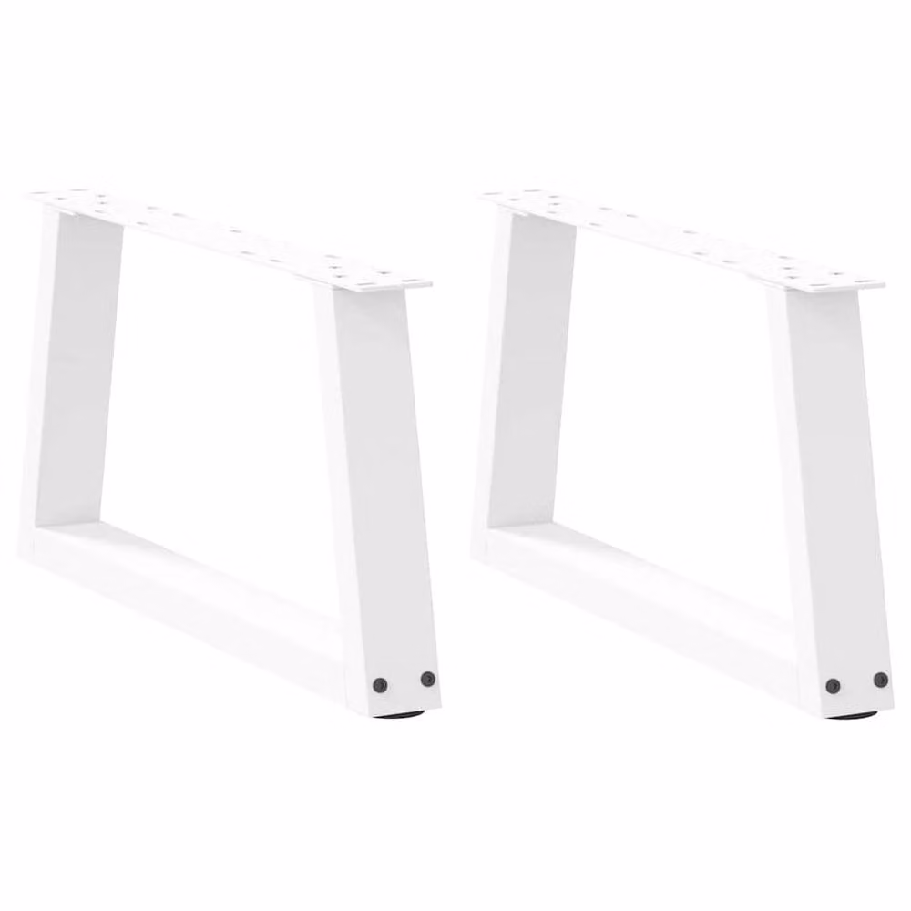 Berkfield Home V-Shape Dining Table Legs, 2 Pieces, White Steel