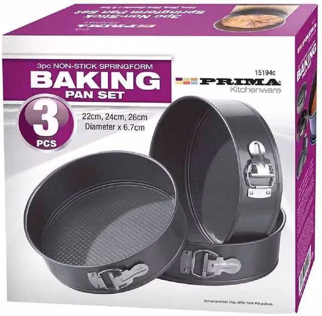 BARGAINS-GALORE 3-Piece Non-Stick Round Springform Cake Pan Set in Black – 1