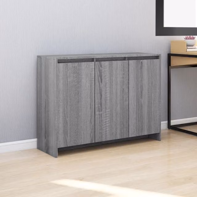 Berkfield Home Modern Grey Sonoma Sideboard in Engineered Wood W/D/H: 102 x 33 x 75 cm