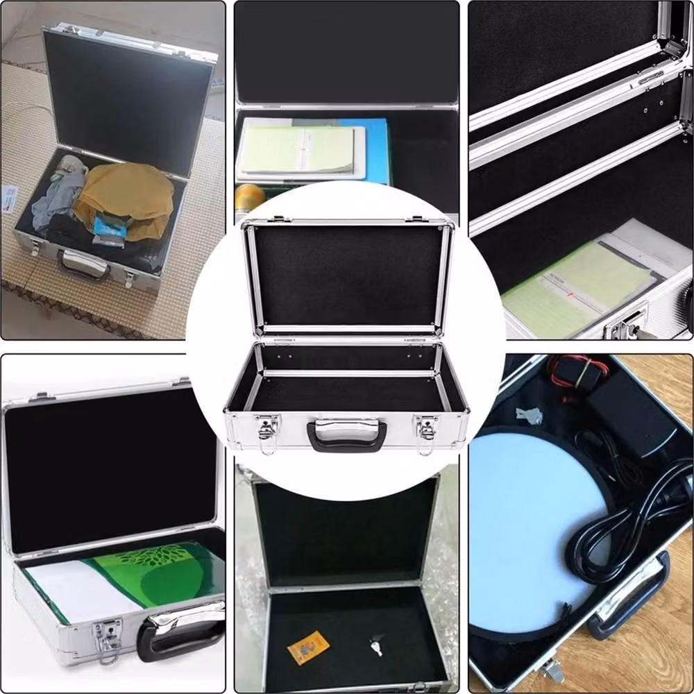 VOGREX Large Lockable Aluminium Flight Case Camera and Tool Storage Box in Silver, W/D/H: 42.0 x 24.0 x 12.5 cm – 6