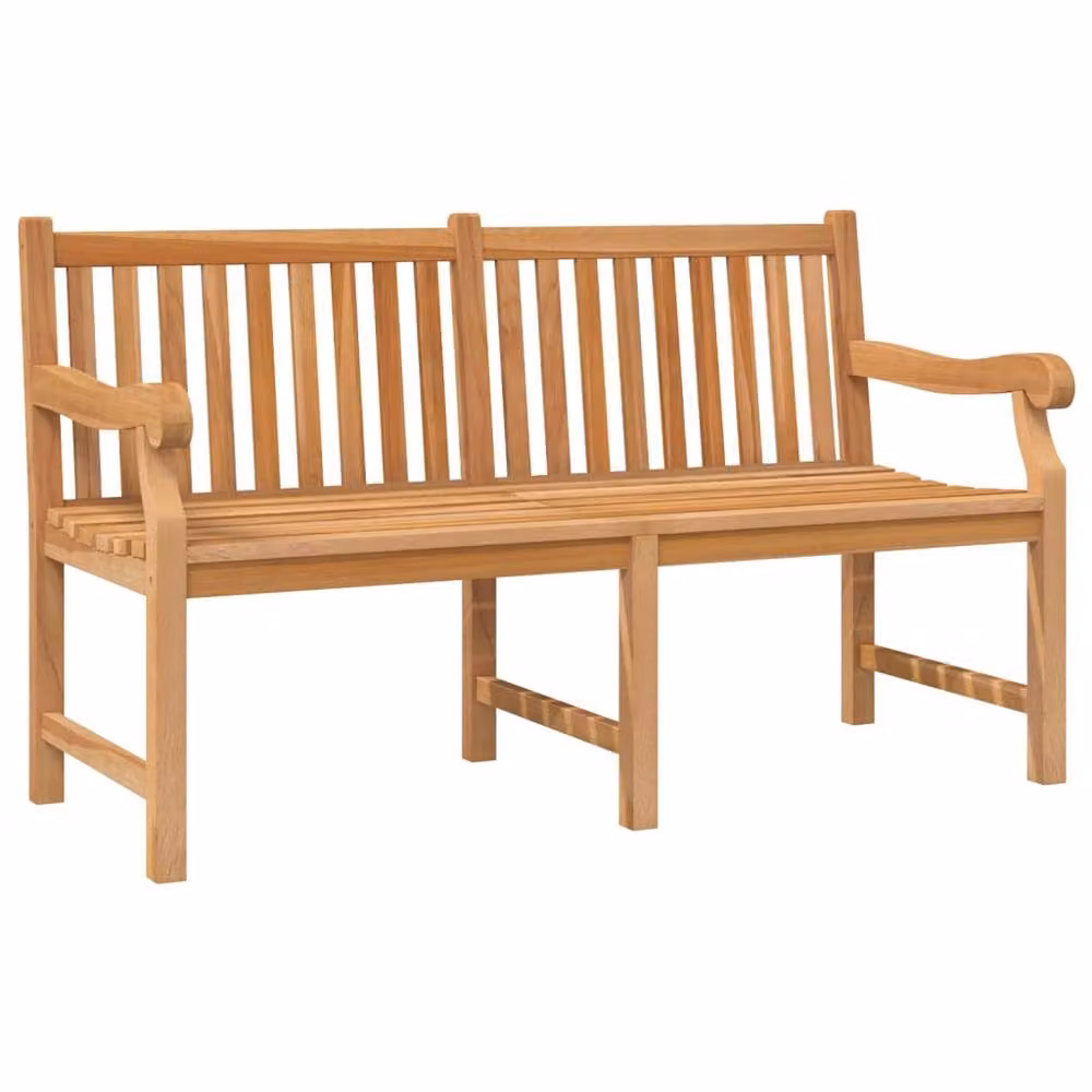 Berkfield Home Garden Bench in Brown Solid Teak Wood, Width: 150 cm – 2