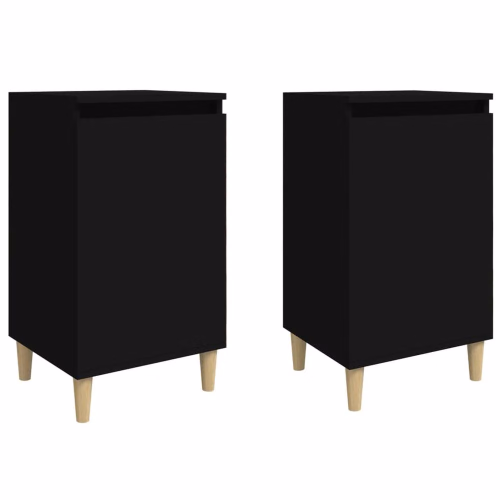 Berkfield Home Classic Bedside Cabinets, 2 Piece Set in Black, W/D/H: 40 x 35 x 70 cm – 2