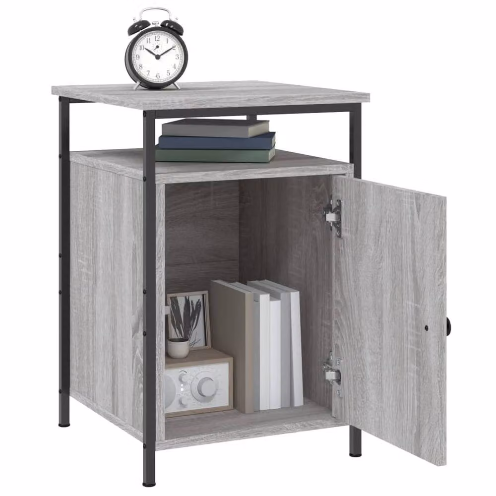 Berkfield Home Set of 2 Grey Sonoma Bedside Cabinets, W/D/H: 40 x 42 x 60 cm – 3