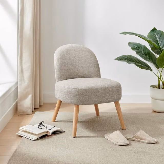 FurnitureboxUK Minnie Fabric Accent Chair in Beige