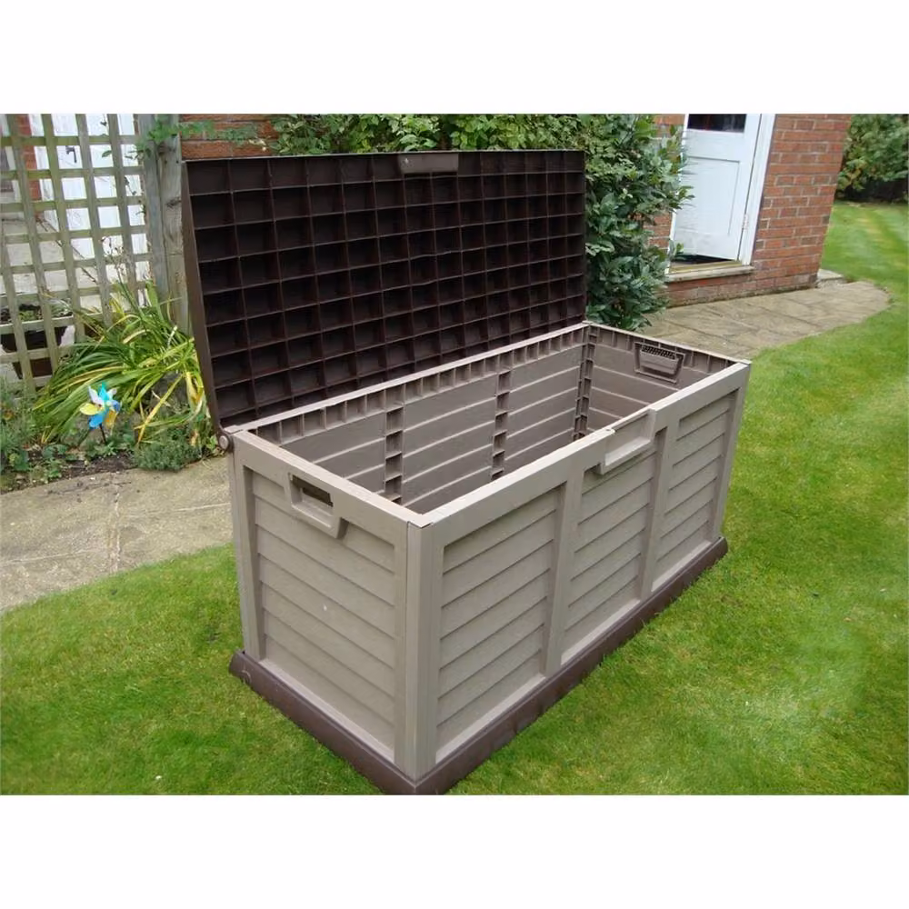 Nordara XL Brown Waterproof Plastic Garden Storage Utility Box W: 120 cm, D: 60 cm – 2