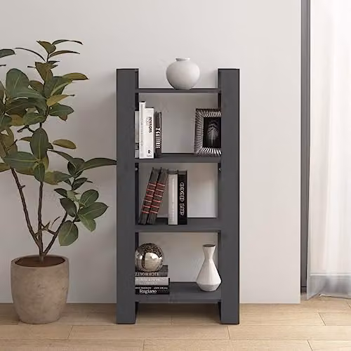 vidaXL Grey Solid Wood Book Cabinet and Room Divider W/D/H: 60 x 35 x 125 cm – 2