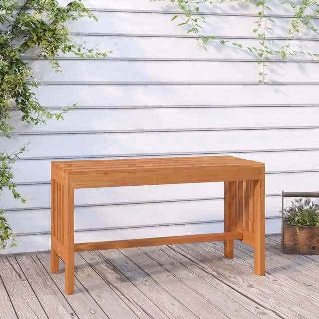 Berkfield Home Garden Bench in Brown Solid Eucalyptus Wood, Width: 80 cm – 1