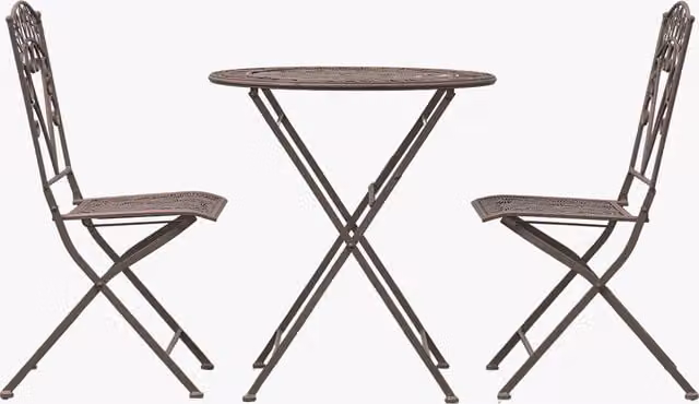 Perch & Parrow Bellini Outdoor Bistro Set in Black and Brown