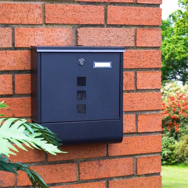 St Helens Wall Mounted Combination Lockable Mail Box, Black, H 33.5 x W 30.5 x D 9.6 cm – 6