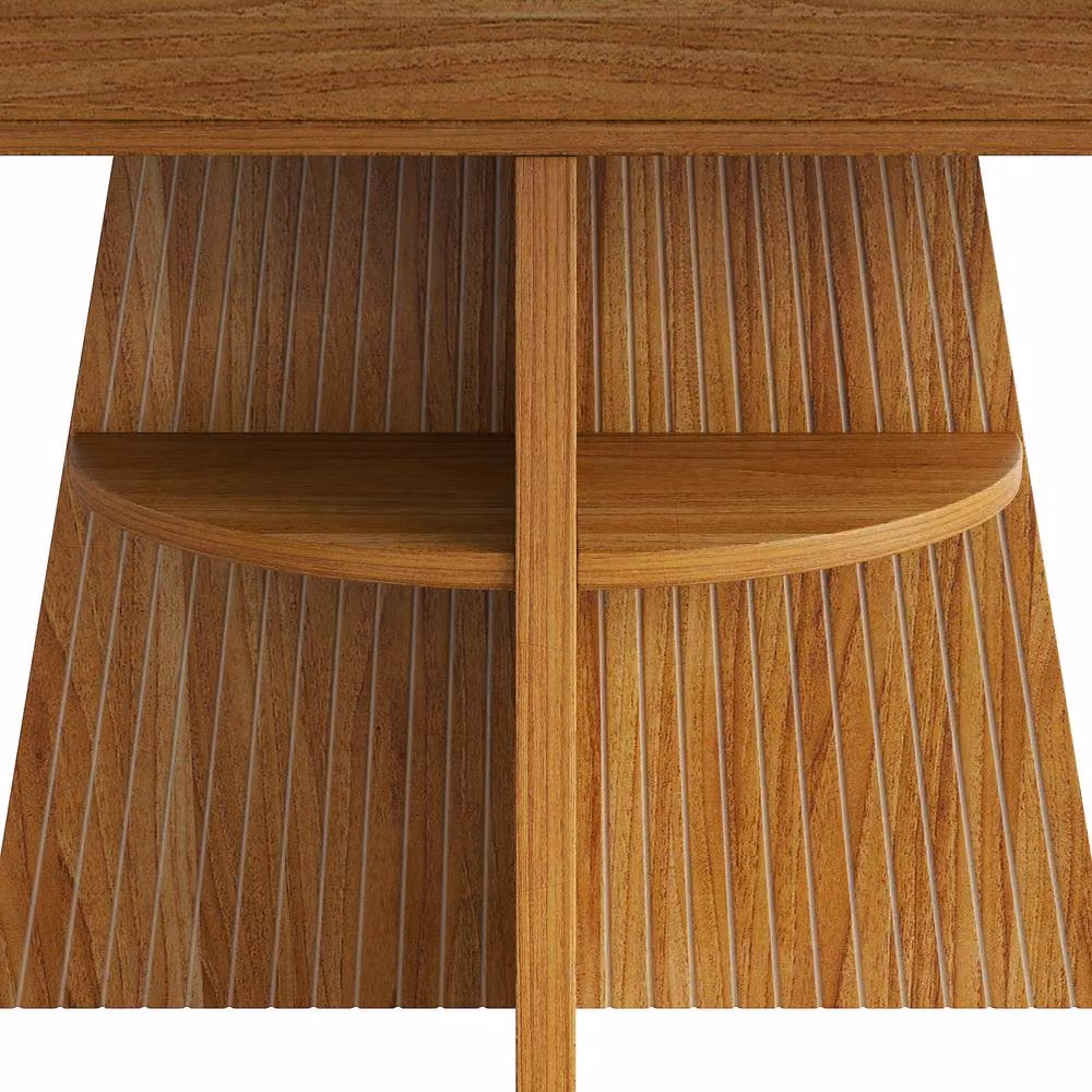 ModernLuxe Extendable Round Dining Table in Beige and Brown, W/D/H: 110-150 x 60 x 76 cm – 4