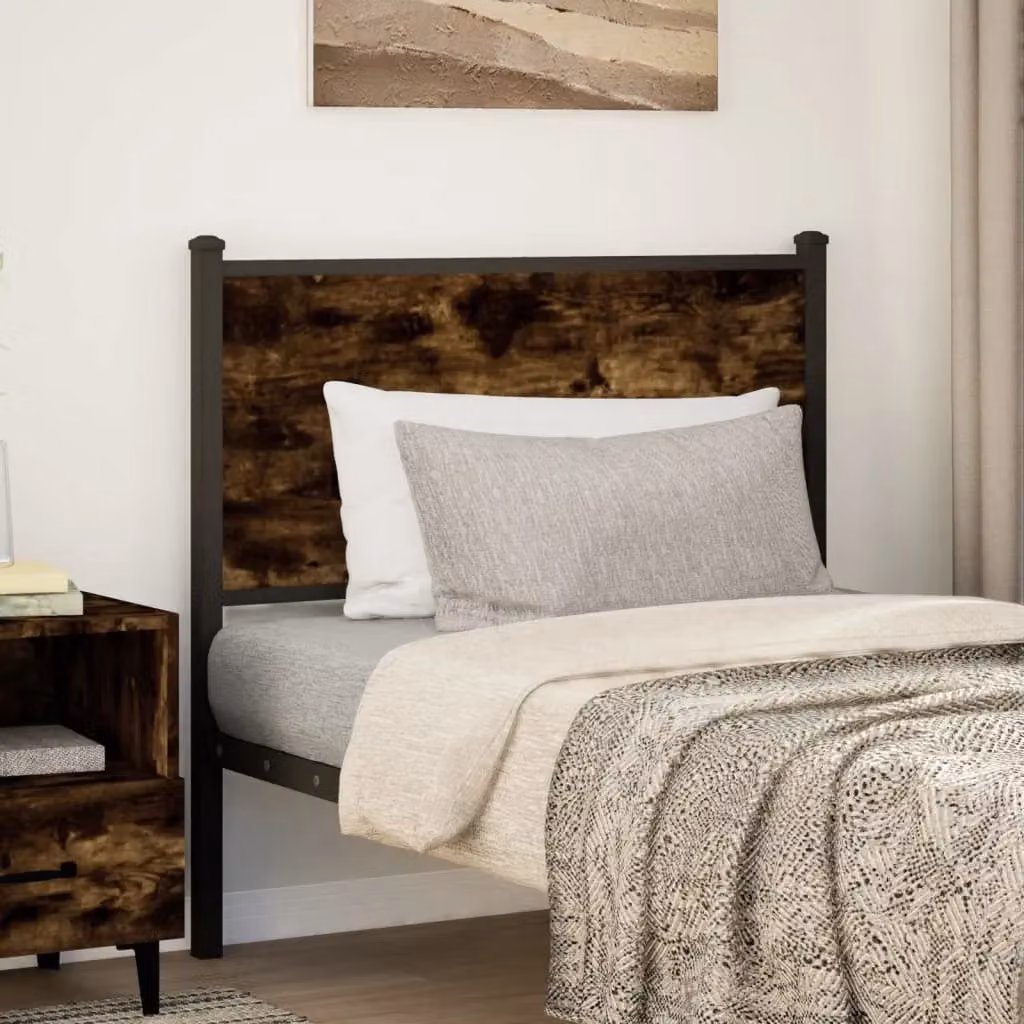 Berkfield Home Smoked Oak Headboard in Brown, Width: 90 cm – 2
