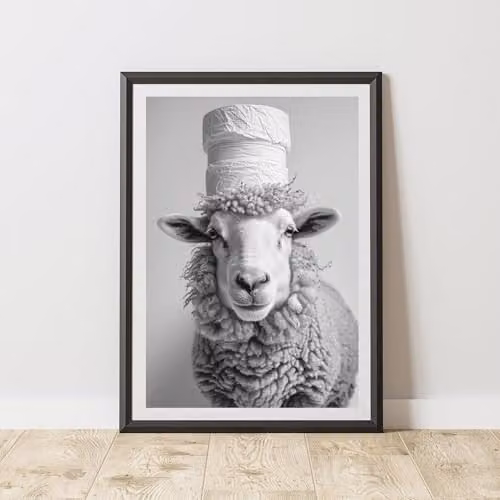 60 Second Makeover Sheep Toilet Roll Animal Print Paper Poster, A3 Size, Multicolour