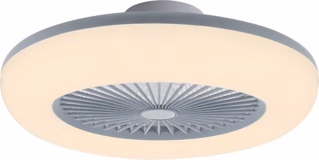 Living Star Round Acrylic LED Ceiling Light Fan with Remote Control and Dimmable Function in Grey