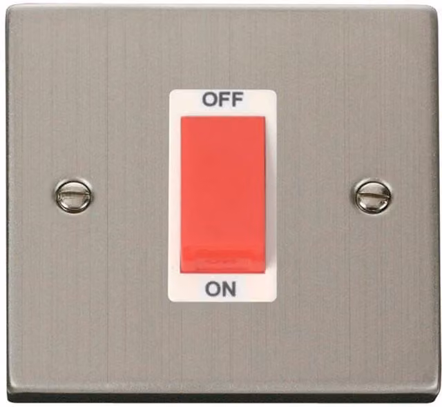 SE HOME Modern Surface Mount Stainless Steel Switch in White and Silver