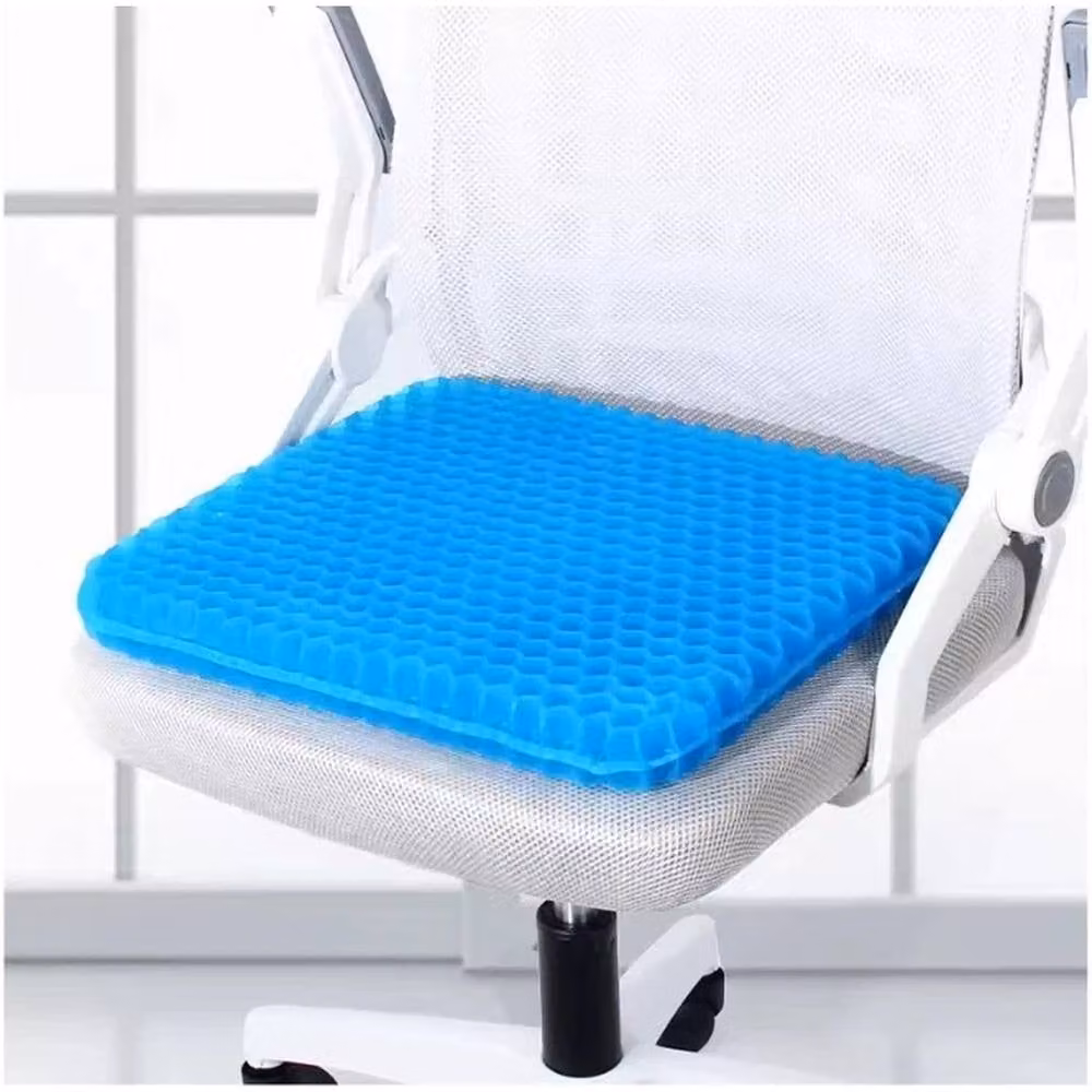 Kelvenix Blue Orthopaedic Ergonomic Gel Seat Cushion, W/D/H: 38 x 33 x 2.5 cm