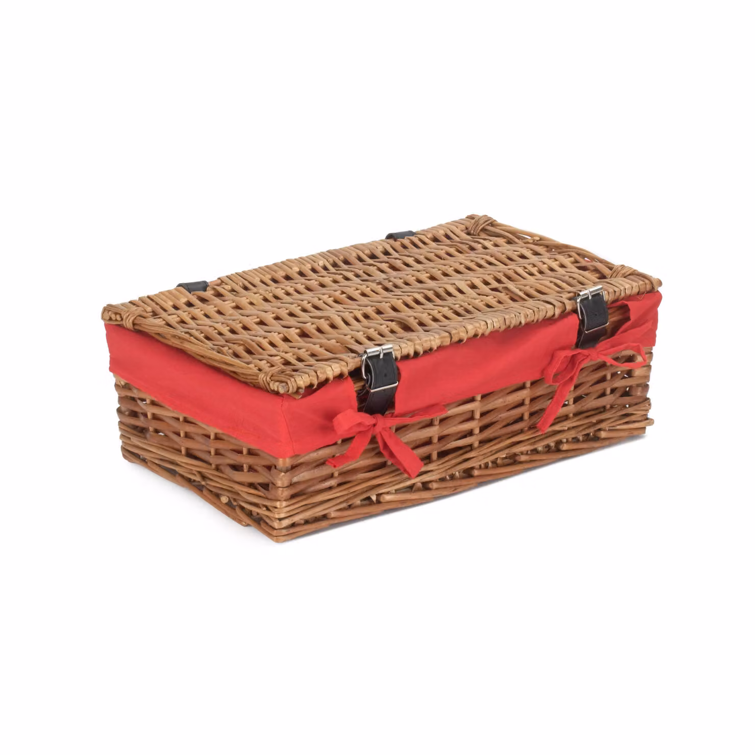 Red Wicker Rectangular Empty Gift Hamper with Cotton Lining – 2