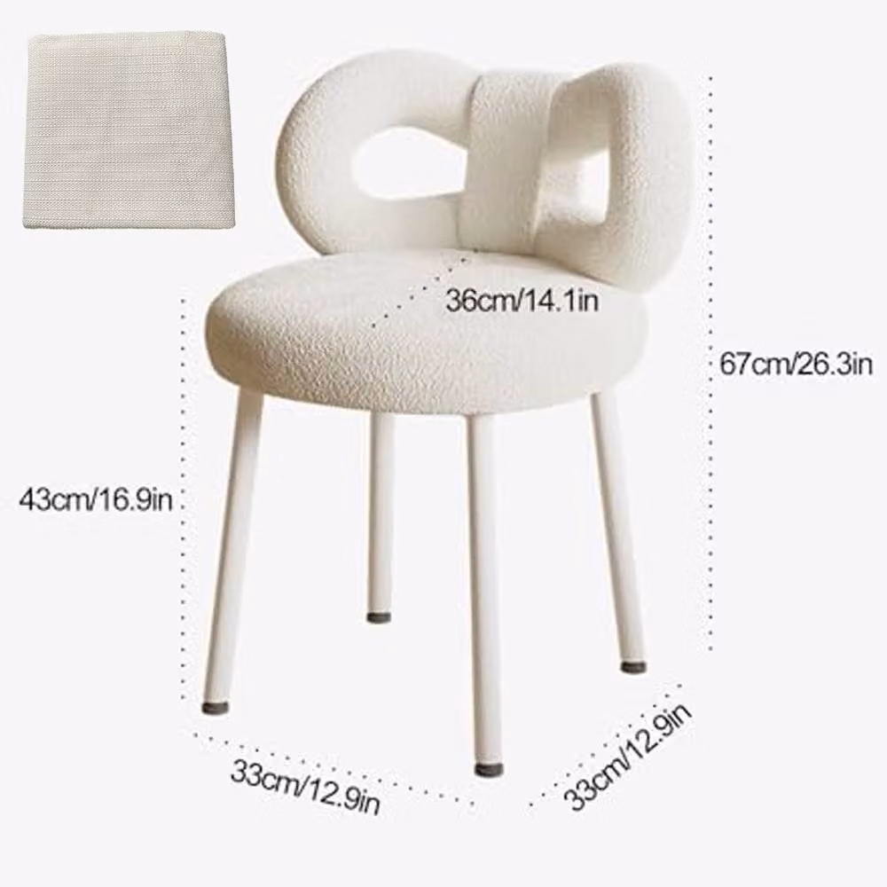 Ventryn Butterfly Back Vanity Stool in White – 2