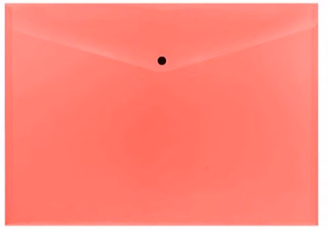 Janrax Pack of 12 A3 Green Plastic Document Wallets with Snap Button Studs