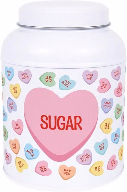 Purely Home Heart Candy Hot Chocolate Metal Storage Tin with Domed Lid in White