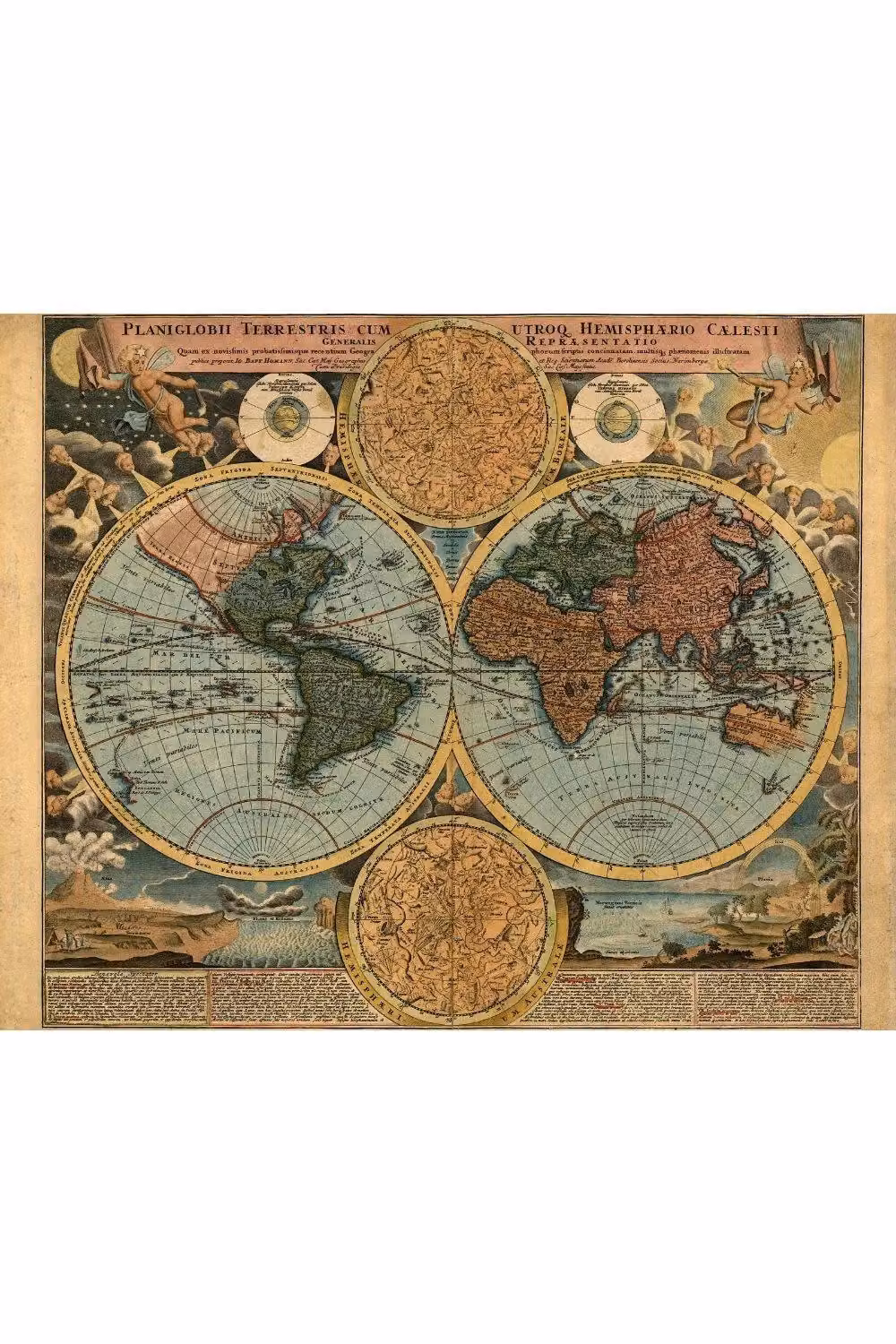 Origin Murals Vintage Map Wall Mural, Multicolour, W: 350 cm, H: 280 cm – 2