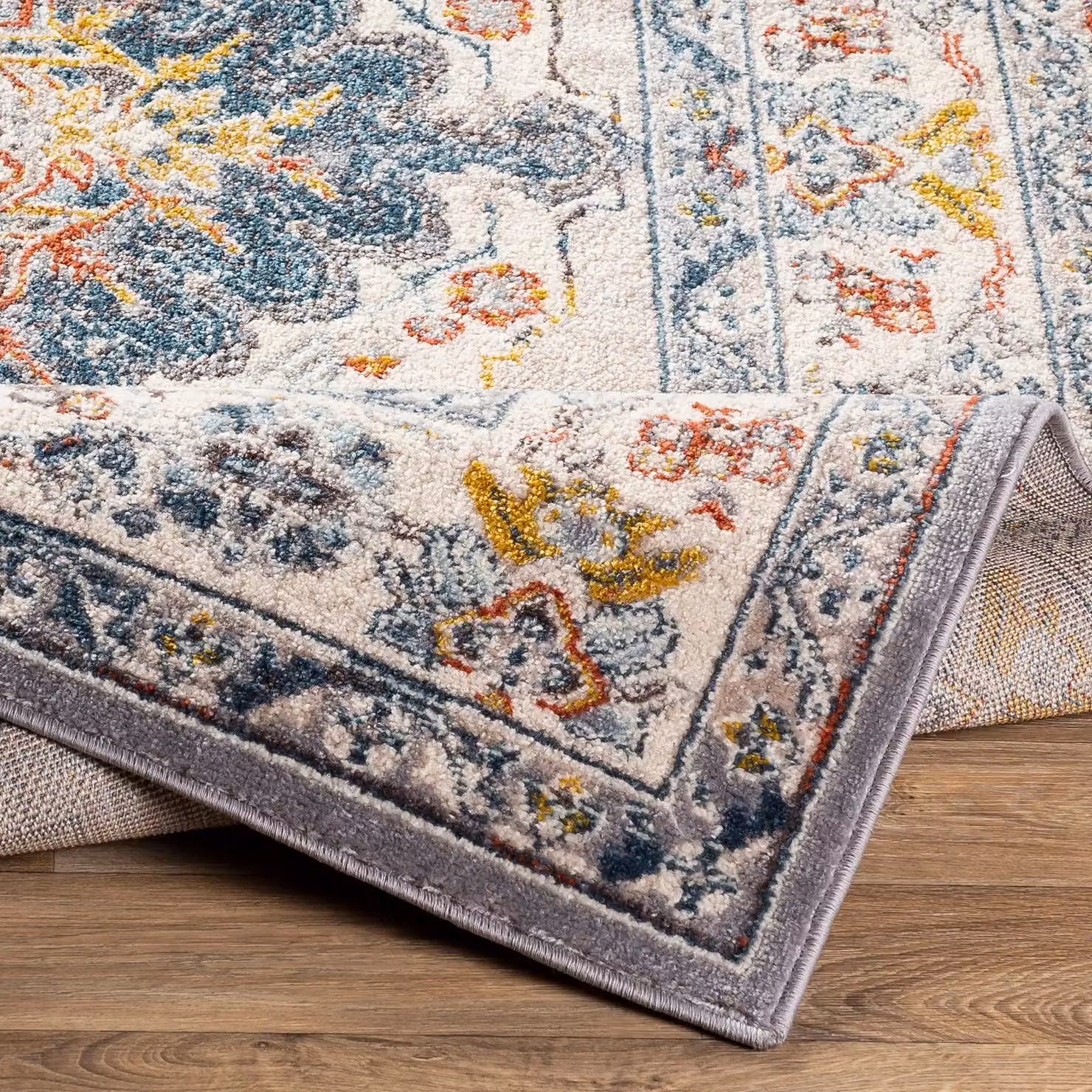 Livabliss Ankara Traditional Boho Oriental Rug in Grey, Blue and Multicolour, W: 90 cm, D: 60 cm – 3