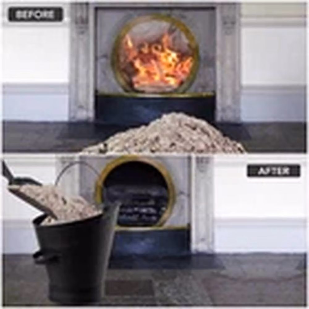 EONLION Black Metal Fireside Bucket Shovel Set for Coal Ash and Logs – 3