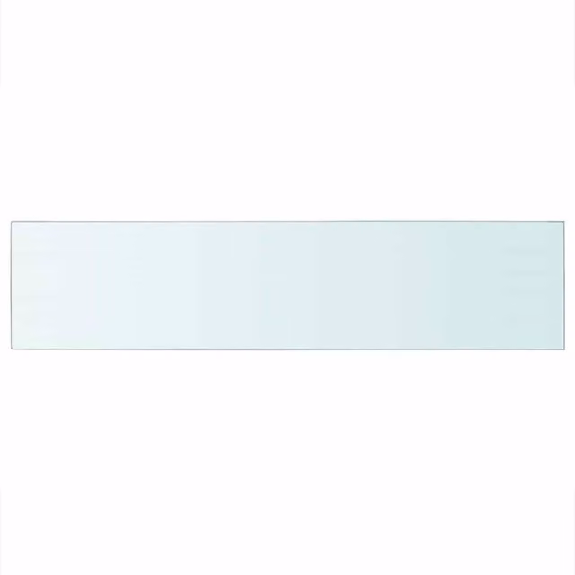 Berkfield Home Transparent Glass Shelf Panel, W: 110 cm, D: 25 cm