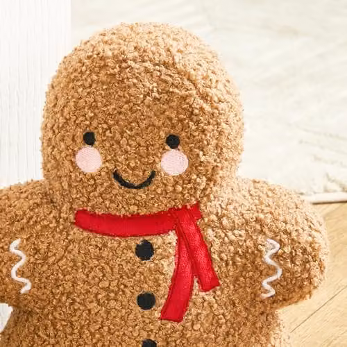 OHS Gingerbread Weighted Boucle Decorative Doorstop in Brown or Beige, W/D/H: 25 x 10 x 10 cm – 2