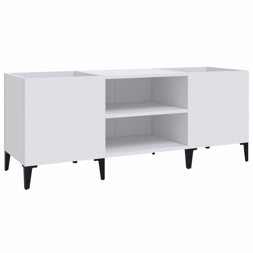Berkfield Home Record Cabinet in White, W/D/H: 121 x 38 x 48 cm – 2