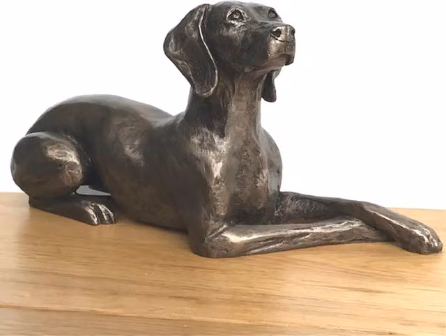 Animal Crackers Weimaraner Dog Figurine in Solid Cold Cast Bronze by Harriet Glen – 1