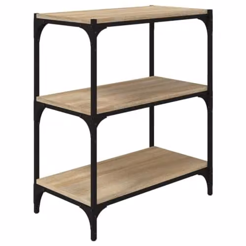 vidaXL Industrial Book Cabinet in Sonoma Oak with Metal and MDF, W: 60 cm, D: 33 cm, H: 70.5 cm