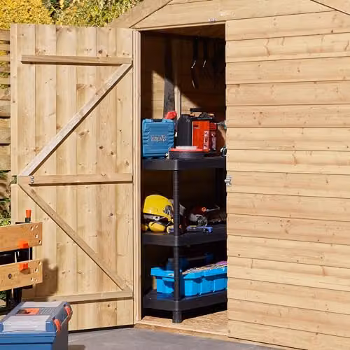 Rowlinson Premier Shiplap Apex Single Door Shed, Natural, W: 183 cm, D: 244 cm, H: 194 cm – 2