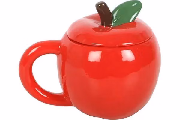 KDMD Red Apple Shaped Ceramic Lidded Mug – 2
