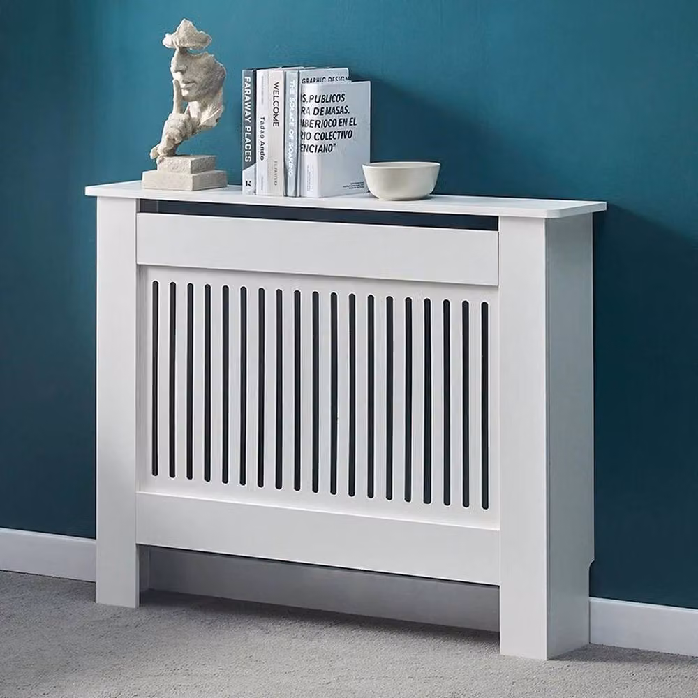 Kelvenix White Traditional Modern Radiator Cover MDF W: 100 cm, H: 109 cm, D: 19 cm – 2