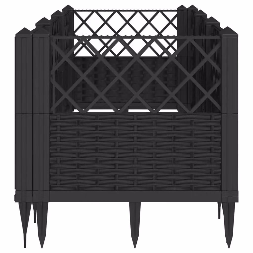 Berkfield Home Garden Raised Bed Planter with Pegs, Black, W: 123.5 cm, D: 43.5 cm, H: 43.5 cm – 3