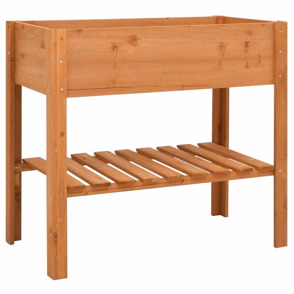 Berkfield Home Rustic Firwood Planter in Brown, W: 88 cm, D: 43 cm, H: 80 cm – 2