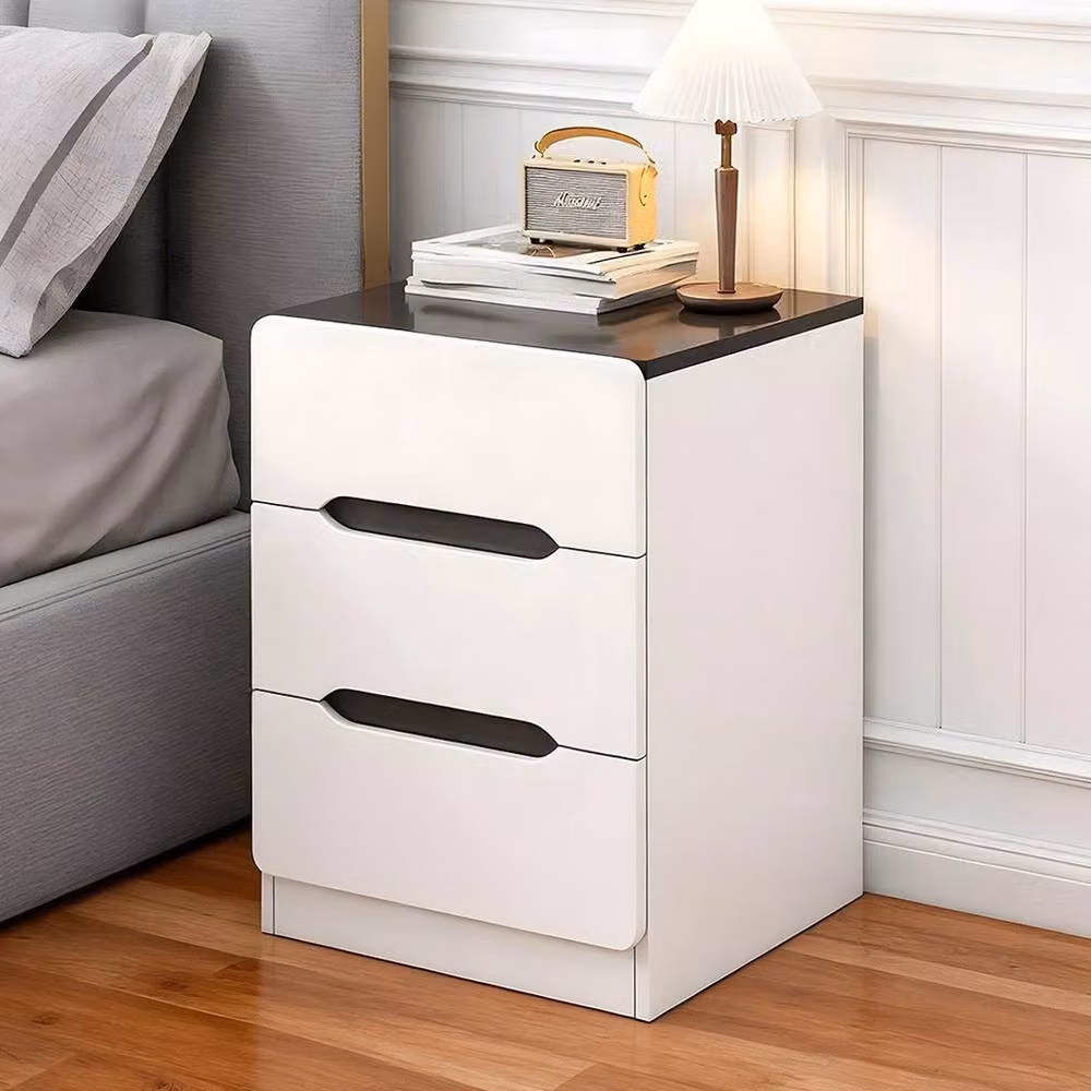 Havendro Modern 3-Drawer Bedside Cabinet in White, W/D/H: 40 x 40 x 56 cm – 2