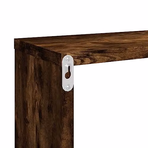 vidaXL Revera Wall Mounted Cube Shelves, 2 Pieces, Brown, W: 80 cm, D: 26.5 cm, H: 26.5 cm – 3