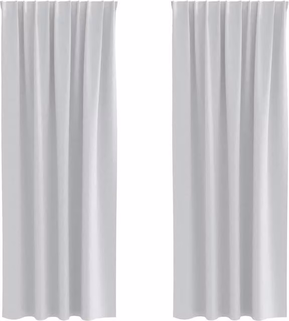 Berkfield Home Blackout Fabric Curtains, 2 Pack, Grey, H 225 x W 140 cm – 1