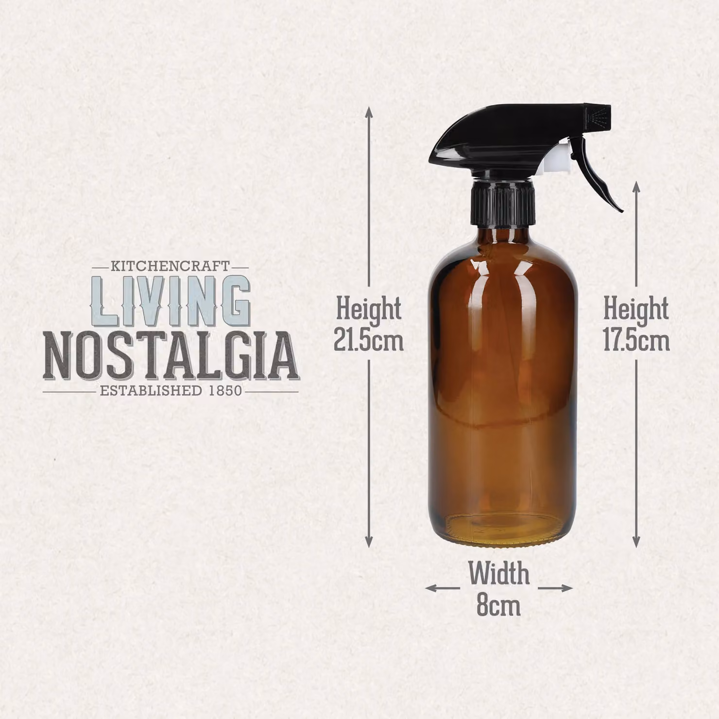 KitchenCraft Living Nostalgia Refillable Glass Bottle Set, 2 Piece, Brown – 5